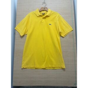 Lacoste Kids Yellow Short Sleeve Polo Shirt Size 7 Croc‎ Logo